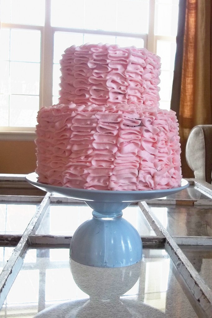 pink ruffly cake