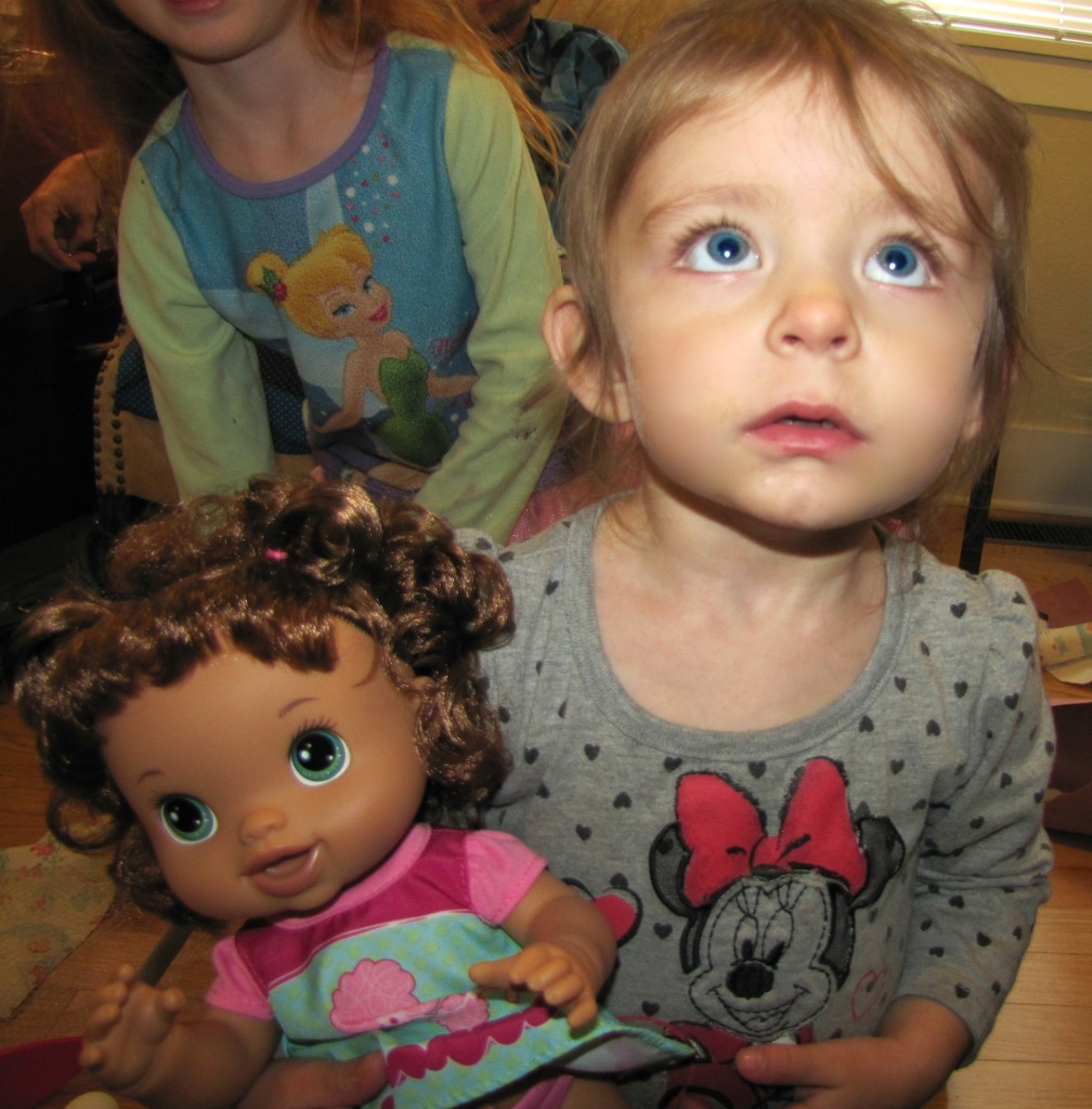 amelie and her doll baby